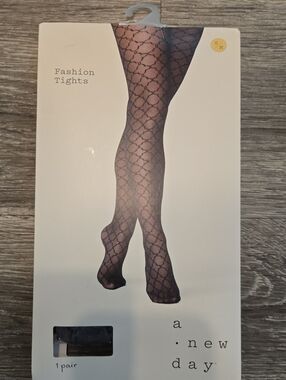 NWT Black Patterned Tights Sz S/M